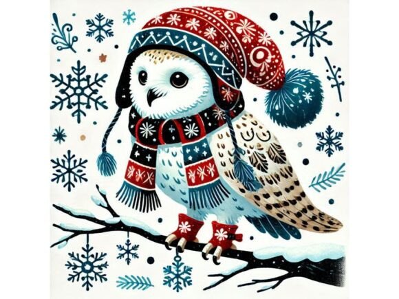 Download A Tempera Painting of a Snowy Owl Adorne - Painting Collection