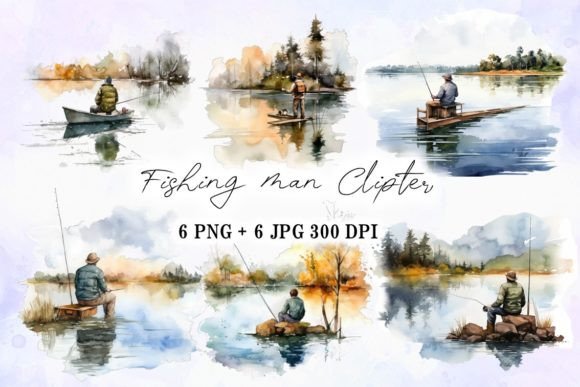 Download A Fishingman Watercolor Painting Art - Painting Collection