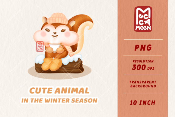 Download Cute Squirrel Hot Drink, Winter Animal - Winter animal Collection