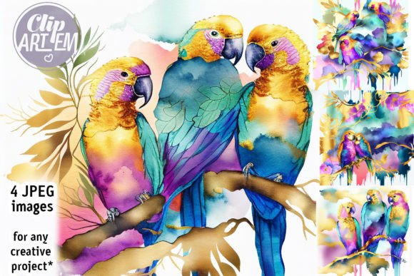 Download Tropical Parrots Painting Artwork Images - Painting Collection