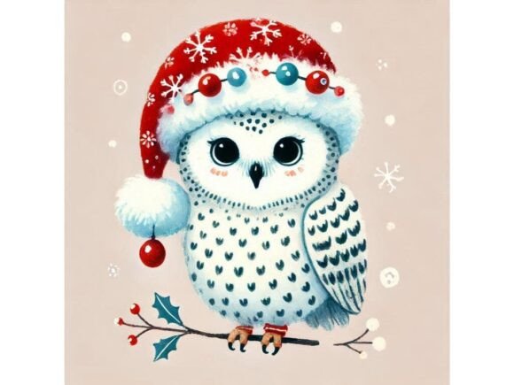 Download A Tempera Painting of a Snowy Owl Adorne - Painting Collection