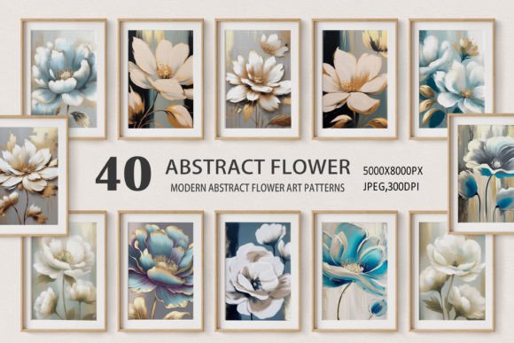 Download Abstract Golden Oil Painting Flowers Art - Painting Collection