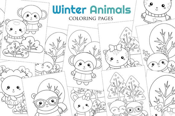 Download Cute Winter Animal Coloring Activity Set - Winter animal Collection
