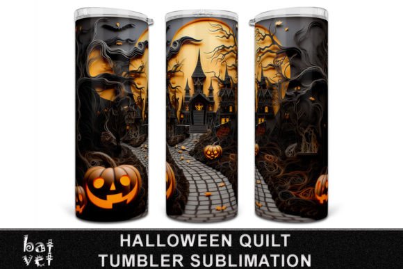Download Quilt Halloween Tumbler PNG Sublimation - Premium Resources
