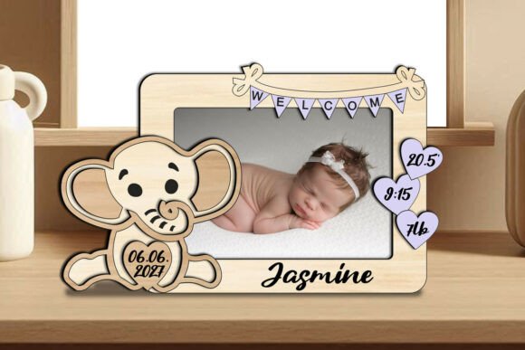 Download Elephant Baby Photo Frame Board Newborn - Board Collection