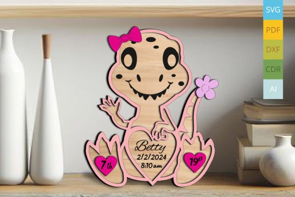 Download Dino Baby Announcement Board Newborn SVG - Board Collection