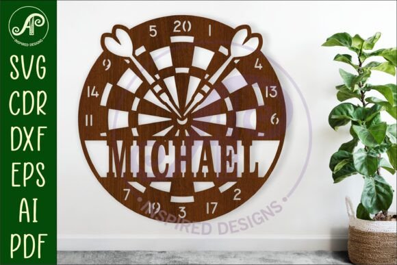 Download Dart Board Name Wall Art Sign, SVG - Board Collection