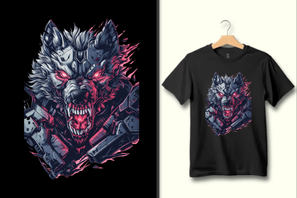 Download Cybernetic Wolf PNG T-Shirt Graphics Art - Wolf png Collection