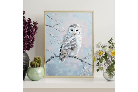Download Snowy Owl Painting Printable Wall Art - Painting Collection
