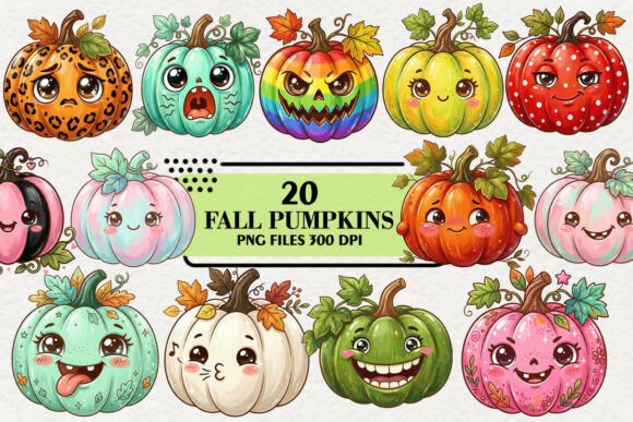 Download Kawaii Autumn Fall Halloween Pumpkins - Pumpkins Collection