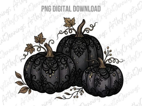 Download Halloween Gothic Lace Pumpkins PNG - Pumpkins Collection