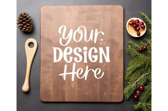Download Christmas Kitchen Cutting Board Mockup - Board Collection