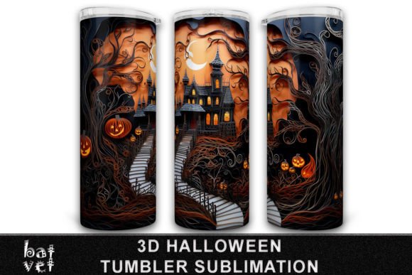 Download 3D Halloween Tumbler PNG | Quilt Design - Premium Resources