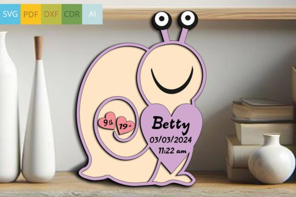 Download Snail Baby Birth Announcement Board SVG - Board Collection