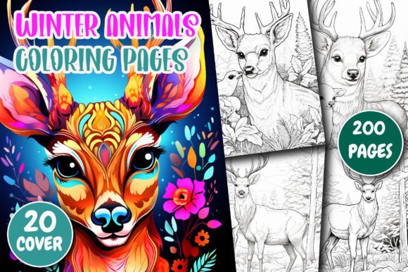 Download 200 Winter Animal Coloring Pages Vol - 1 - Winter animal Collection