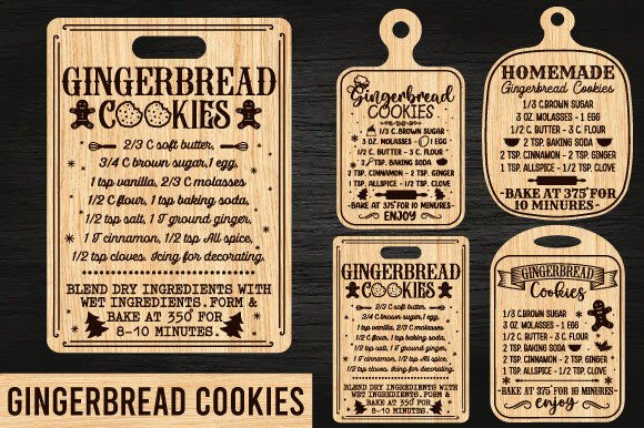 Download Gingerbread Cookie Recipe Cutting Board - Board Collection