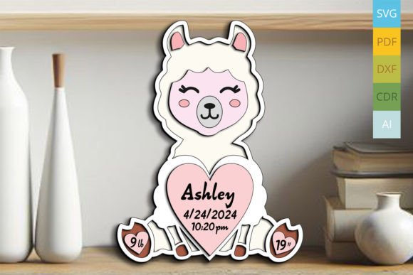 Download Lama Baby Birth Announcement Board SVG - Board Collection