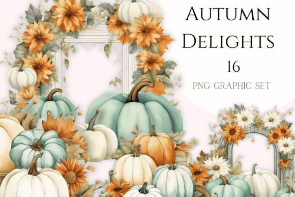 Download Fall Graphics Sage &amp; White Chic Pumpkins - Pumpkins Collection