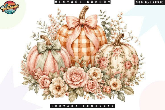 Download Cottagecore Floral Pumpkins Fall PNG - Pumpkins Collection